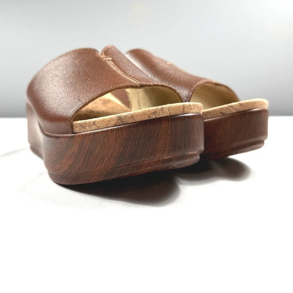 Alegria Triniti Comfort Platform Wedge Sandal In Brown Sz 38 US 7.5 NWOT